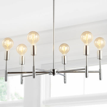 Turing 28.5" Adjustable Height Metal LED Chandelier - JONATHAN Y